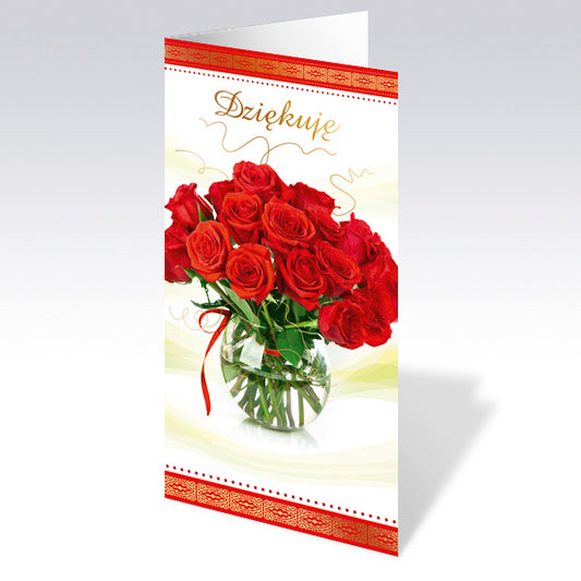 Polish Greeting Cards Flowers Thank You - DL