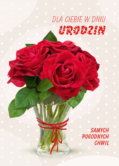 Polish Birthday Cards Flowers Set 1 - B6