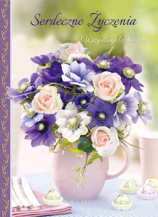 Polish Greeting Cards Flowers 3D  - A5P