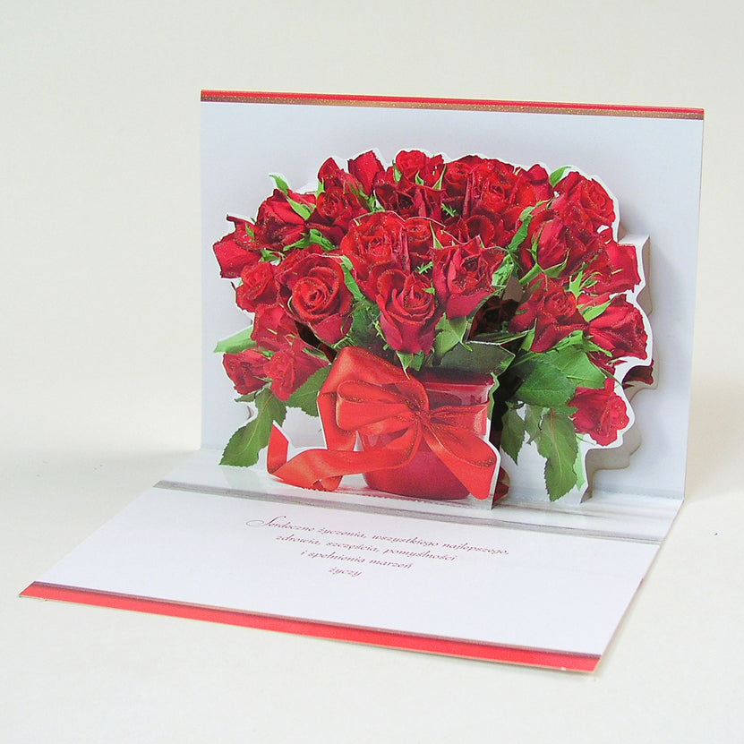 Polish Greeting Cards Flowers 3D  - A5P