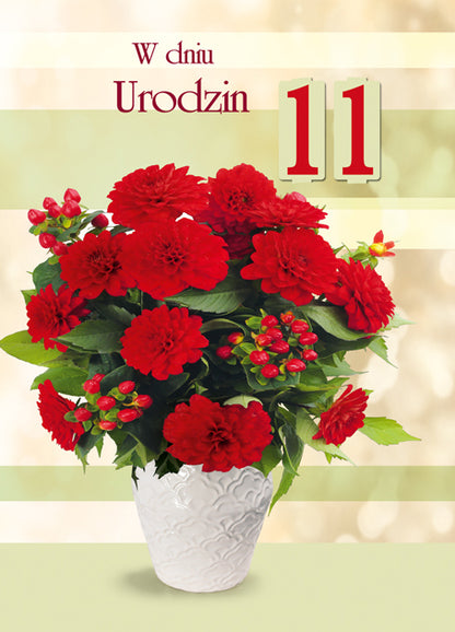 Polish Birthday Cards Flowers - B6SC