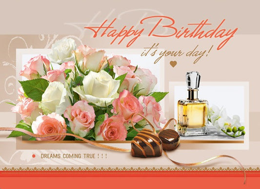 Birthday Card - Happy Birthday for Her - B6L