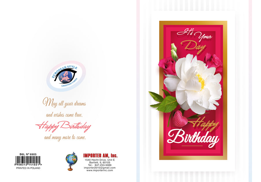 Birthday Card - Happy Birthday for Her - B6L