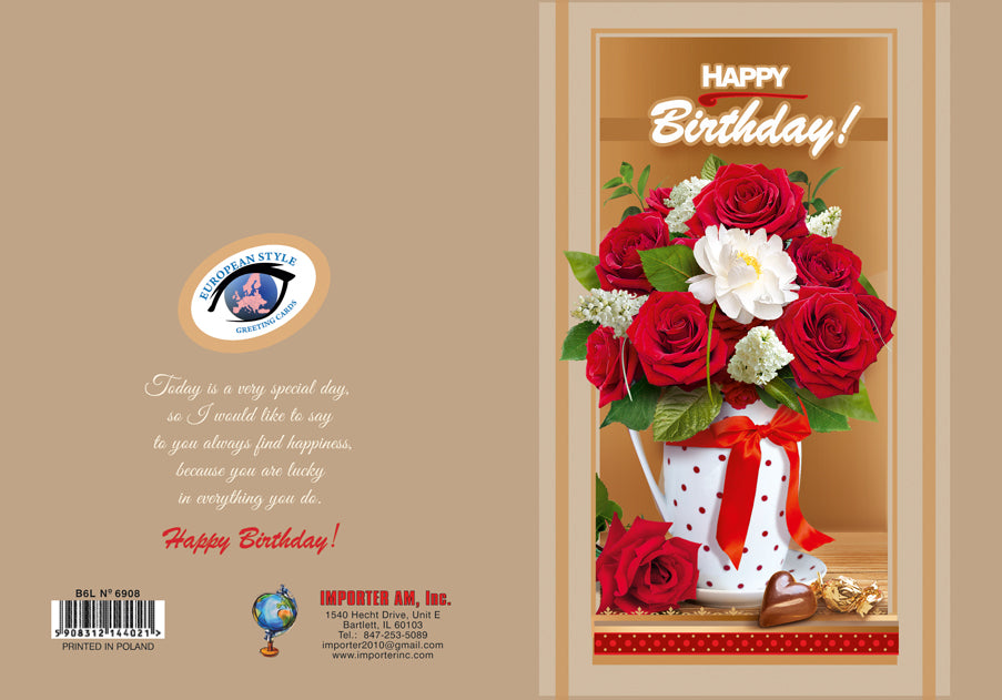 Birthday Card - Happy Birthday for Her - B6L