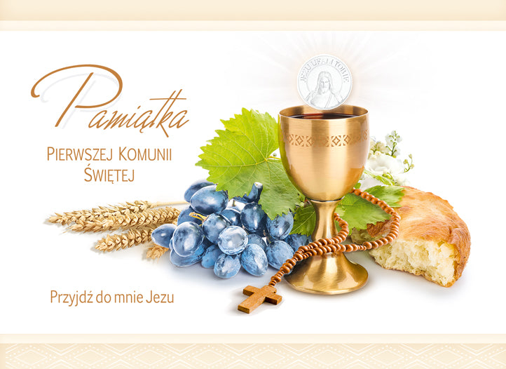 Polish Greeting Cards First Communion Chalice 3D - A5P