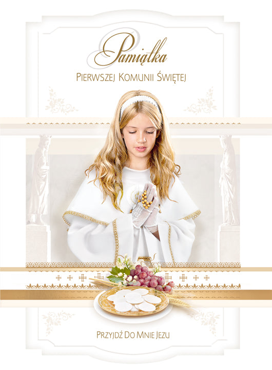 Polish Greeting Cards First Communion Girl 3D - A5P