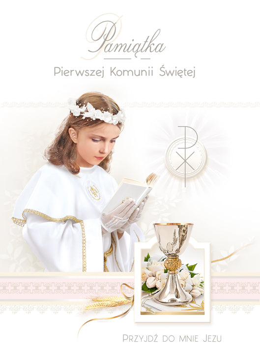 Polish Greeting Cards First Communion Girl 3D - A5P