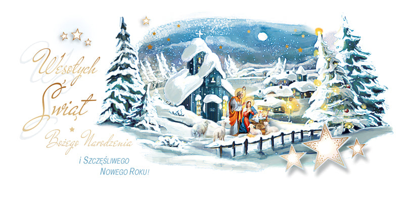 Polish Greeting Cards Christmas Religious - DL