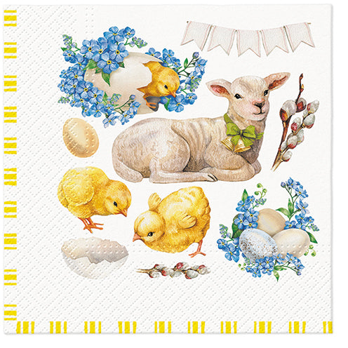 Easter Lamb Baby Chicks Paper Napkins