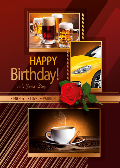 Birthday Card - Happy Birthday for Him - B6L